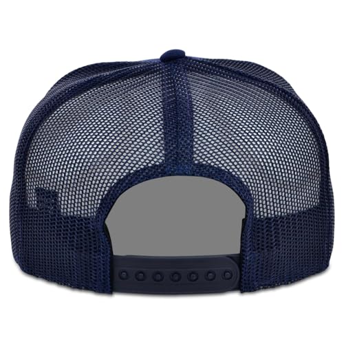 Lids Blank Essential 5-Panel Trucker Adjustable Snapback Hat - color: Navy