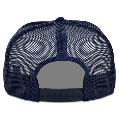 Lids Blank Essential 5-Panel Trucker Adjustable Snapback Hat - color: Navy