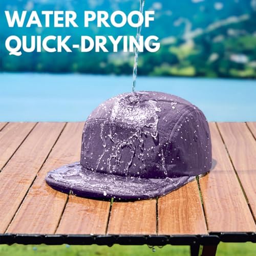 5 Panel Running Hat Waterproof Nylon Sun Hat Quick Dry Plain Baseball Cap for Men Women - color: Purple