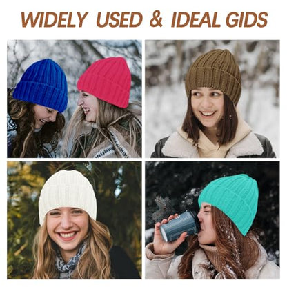 ZOORON 1&2 Winter Beanie for Women Soft Warm Slouchy Knit Hat Ski Stocking Cuffed Cap - color: Khaki