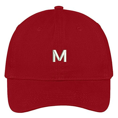 Trendy Apparel Shop Letter M Block Font Embroidered Dad Hat Cotton Baseball Cap - color: Red