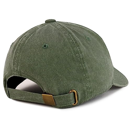 Trendy Apparel Shop Girl DAD Embroidered Unstructured Pigment Dyed Cotton Baseball Cap - color: Olive