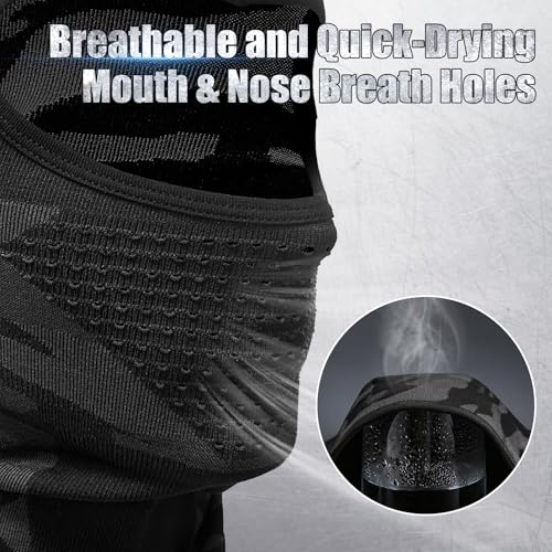 Camo Shiesty Balaclava Extra Long Neck, Motorcycle Ski Under Helmet mask - color: 1black/Orange