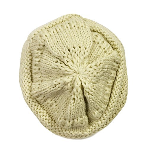 allydrew Winter Thick Knit Beanie Slouchy Beanie for Men & Women - color: Beige