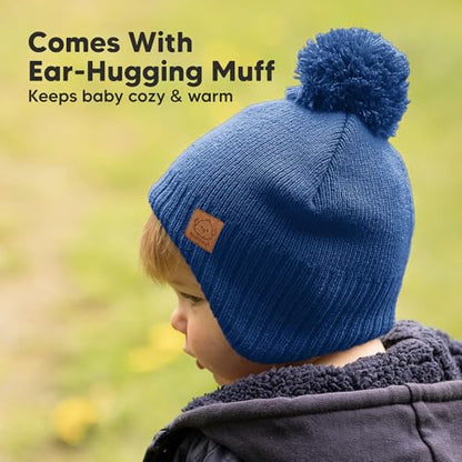 KeaBabies Baby Beanies, Winter Baby Hats for Boys, Girls (Cobalt, 6-36M) - color: Cobalt