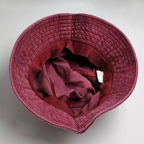 Premium Cotton Bucket Hats,Packable Hats for Men Women,Summer Bucket Hat,Fishing Sun Hats - color: Wine