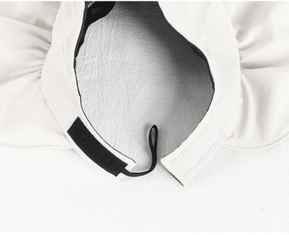 Outdoor UV Protection Foldable-Sun-Hat for Women - Wide-Brim Ponytail-Hole Hats Visor-Hats Floppy Packable Beach-Hat White