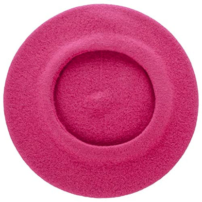 Women's Beret Cashmere Wool French Hat Made in EU Women Autumn Winter - color: Pink, size: 6 7/8