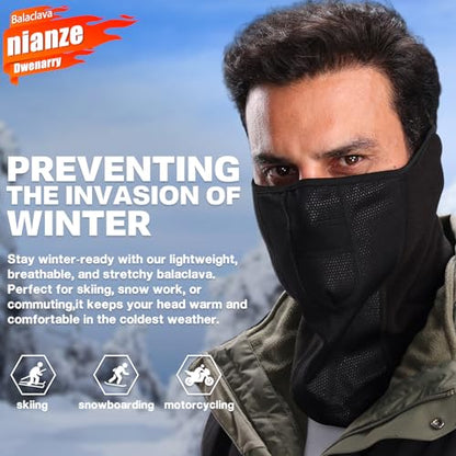 Winter Face Mask for Men Women,Balaclava Ski Mask for Cold Weather, Snowboarding Gear,Snowboard Mask - color: Half Balaclava