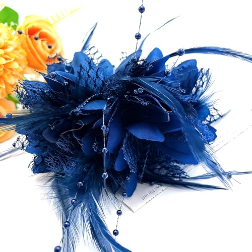 Fascinators Hat Tea Party Hat for Women 1920s Halloween Party - color: Royal Blue