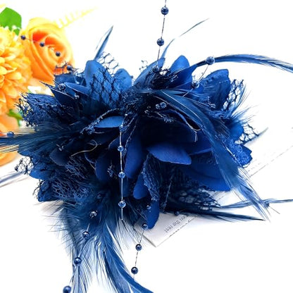 Fascinators Hat Tea Party Hat for Women 1920s Halloween Party - color: Royal Blue