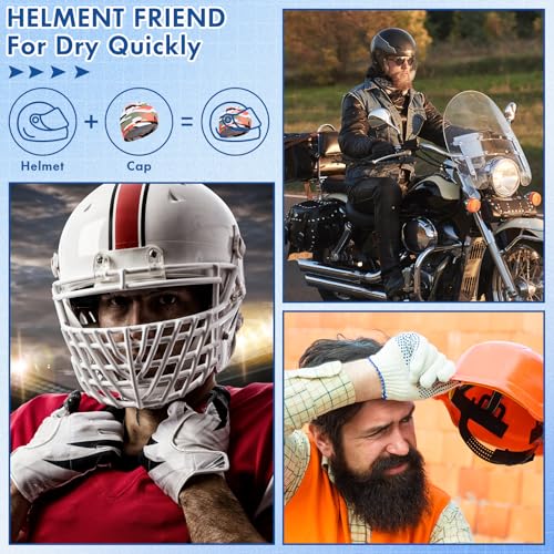 Cuffbow 15 Pcs Cooling Skull Caps Helmet Liner for Men Women Cycling Sweat Wicking Hat Sports Running Skullcap Head Caps Motorcycle Bicycle Beanies Head Wrap