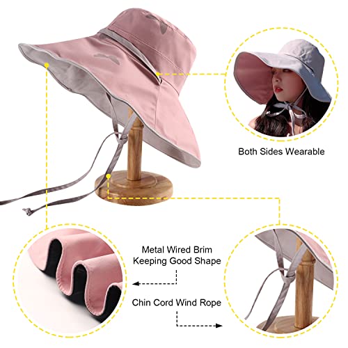 HUAMULAN Women Summer Vacation Wide Brim Sun Hat Reversible Fishing Hats - color: M0004-fense