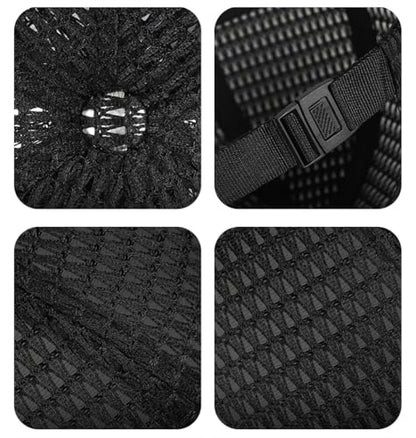 Mens Mesh Brimless Cap with No Brim, Summer Docker Cap Beanie Hat Flip Sailor Skullcap Breathable - color: Black