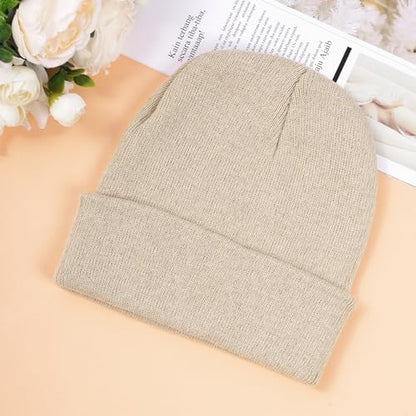 Pistha Beanie for Men Women-Knit Beanie Hats Skull Cap Winter Warm Hat - color: Beige