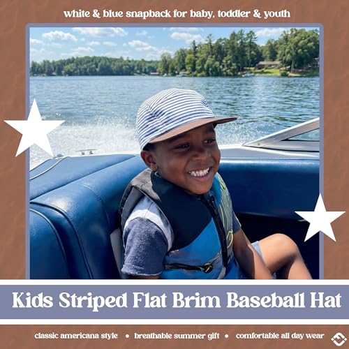 Funky Junque Kids 5 Panel Hat - Toddler Boys American Flag Baseball Cap, Patriotic Infant Baby Sun Hat for 4th of July - color: Brown & White Stripes, size: 0-12 Months