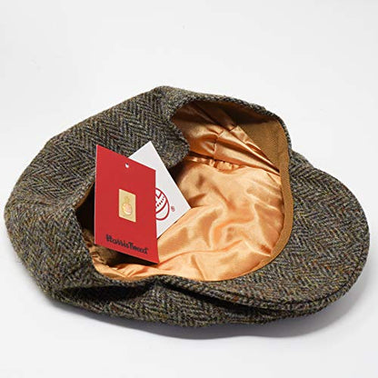 Nevis Flat Cap - 100% Handwoven Wool – Harris Tweed – Water Resistant - color: Classic Herringbone, size: 6 3/4-6 7/8