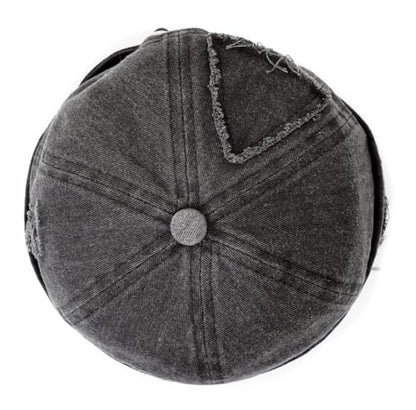 Mens Sailor Hats Brimless Denim Docker Caps Beanie - color: Black