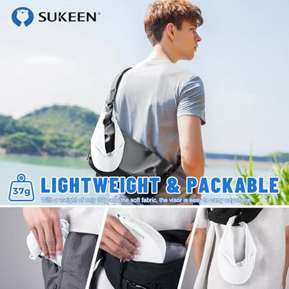 Sukeen Cooling Stretchy Sun Visor for Women Men UV Protection Cooling Hat - color: White