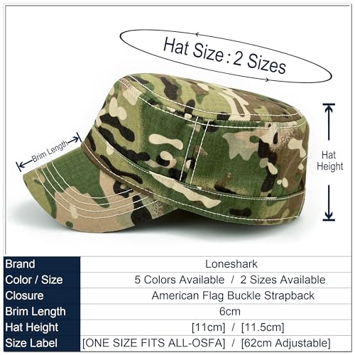 Loneshark Tactical Camo Military Hat Cadet Cap Army Flat Top - color: Woodland, size: One Size