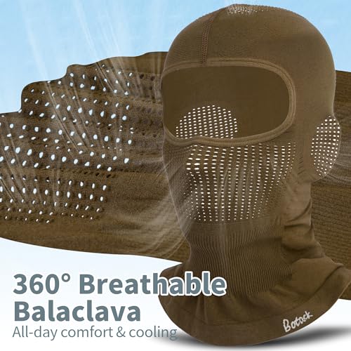 2 Pack Breathable Balaclava Ski Mask, Motorcy Helmet Liner Men Women - color: Grey+Khaki