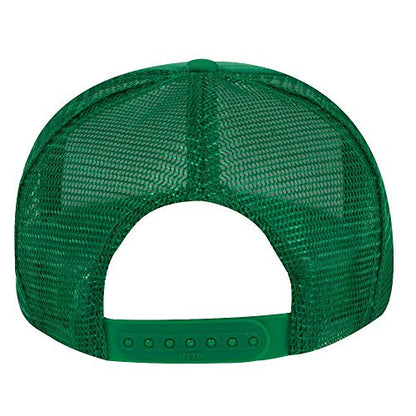 OTTO Polyester Foam Front Youth 5 Panel High Crown Trucker Hat - color: Kelly