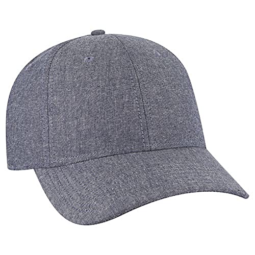 Ashen Fane 6 Panel Structured Low Profile Superior Cotton Twill Basic Baseball Hat - color: Chambray Navy