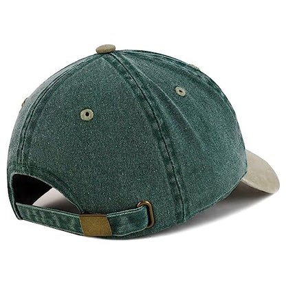 Trendy Apparel Shop Dad Embroidered Pigment Dyed Low Profile Cotton Cap - color: Spruce Khaki