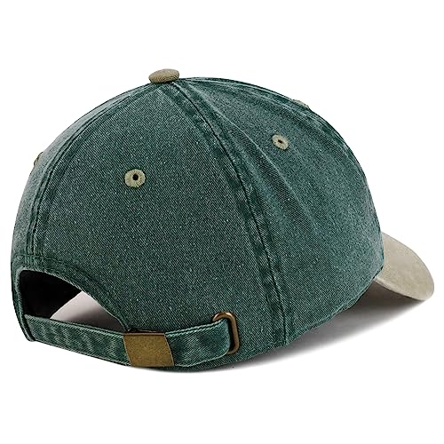 Trendy Apparel Shop Alaska State Embroidered Low Profile Adjustable Cotton Cap - color: Spruce Khaki