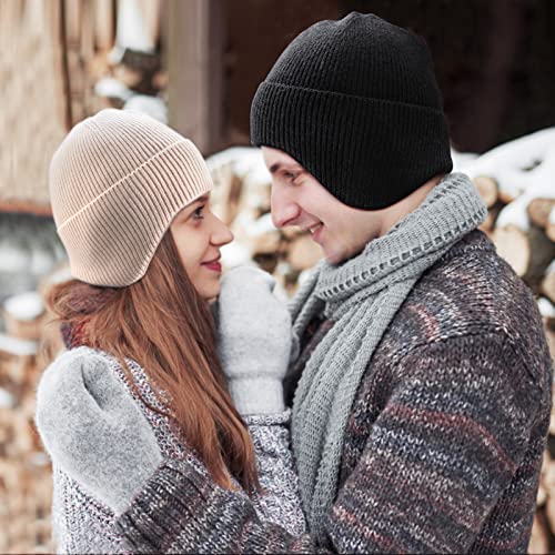 Arcweg Beanie with Earflap for Men Women Winter Warm Thermal Hats Stocking Cap Toboggan Outdoor Hat - color: Carbon Grey