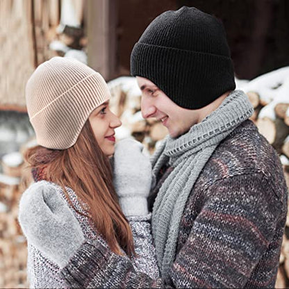 Arcweg Beanie with Earflap for Men Women Winter Warm Thermal Hats Stocking Cap Toboggan Outdoor Hat - color: Carbon Grey