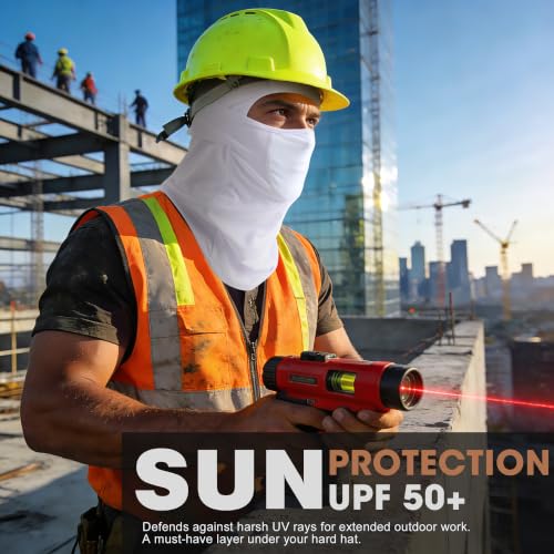 WTACTFUL Breathable Balaclava Face Mask Men, Summer UPF 50+ Sun Protection - color: Black+white