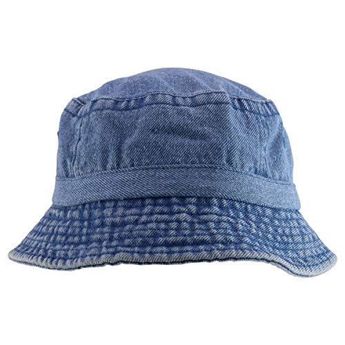 Armycrew Pigment Dyed Washed 100% Cotton Unisex Bucket Hat - color: Denim