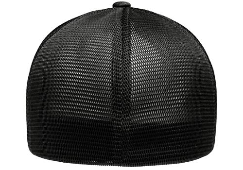 Flexfit Melange Unipanel Trucker Cap - color: Dark Grey/Black, size: X-Small-X-Large