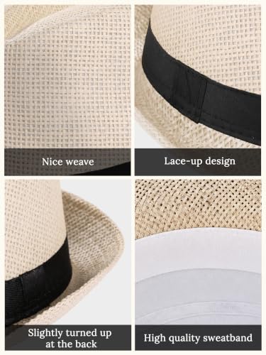 BABEYOND Men's 1920s Short Brim Trilby Fedora Hat - color: U-beige