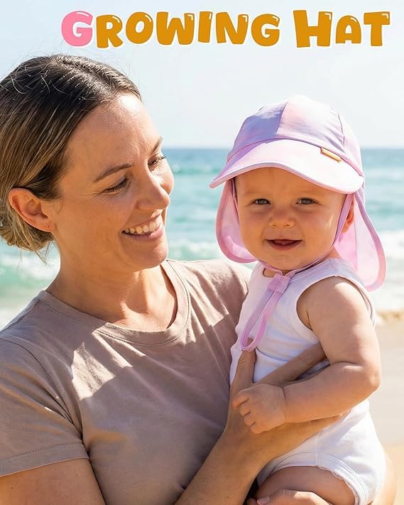 Baby Sun Hat with Breathable Mesh, UPF 50+ Boys Girls Toddler Swim - color: Tie-die, size: 6-24 Months
