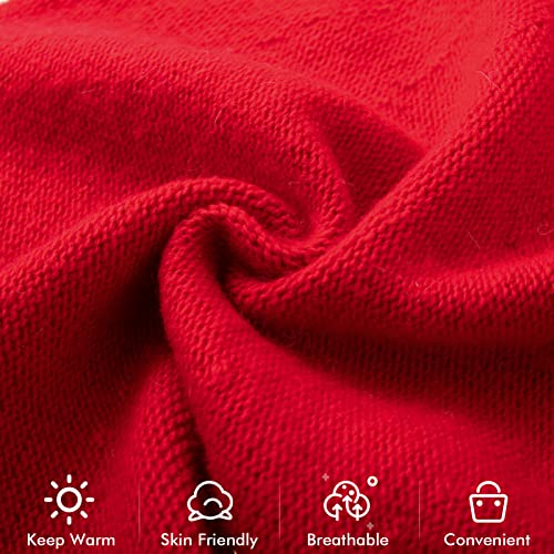 Knit Slouchy Beanie Hats for Women Cashmere Ski Cap Knitted Wool Soft Warm Winter Hat - color: A10-red