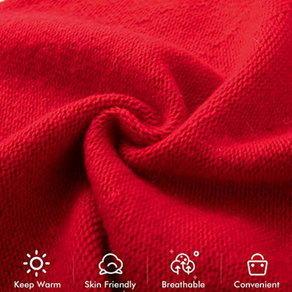 Knit Slouchy Beanie Hats for Women Cashmere Ski Cap Knitted Wool Soft Warm Winter Hat - color: A10-red