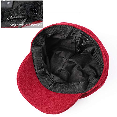 Sumolux Women Beret Newsboy Hat French Cap Classic Winter - color: Red