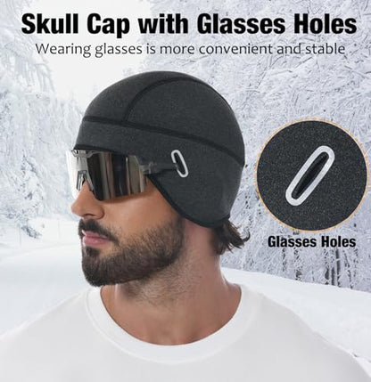 MELASA Winter Helmet Liner Skull Cap with Glasses Slots - color: Violet Blue