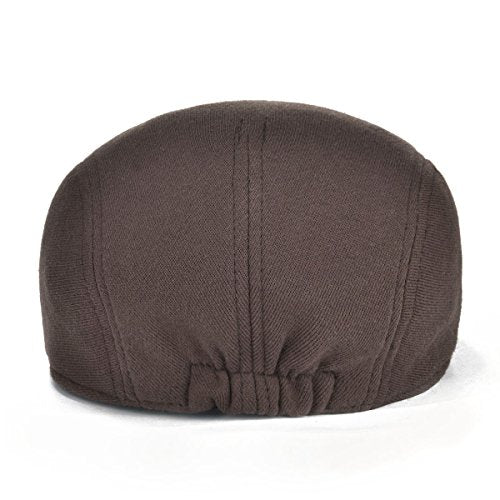 VOBOOM Men's Cotton Flat Ivy Gatsby Newsboy Driving Hat Cap - color: Brown