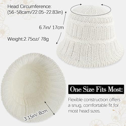 Breathable Cotton Bucket Hat Lightweight Packable Cloche Hat Sun Beach Cap - color: White
