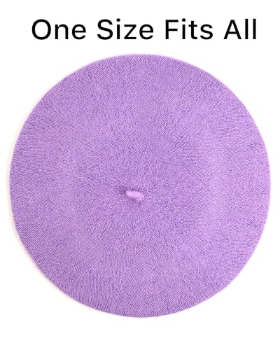 Parquet Solid Color French Beret Hat. Classic French, Casual and Chic Lightweight Cap for Women - color: Lavender