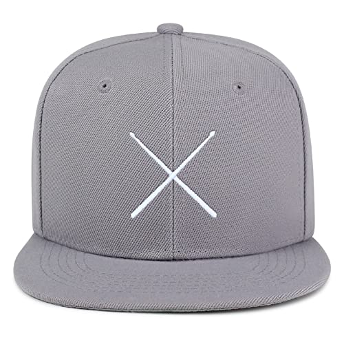 JPAK Drum Stick Hip-Hop Snapback Hat Embroidered Baseball Cap Drummer - color: 02. Light Grey