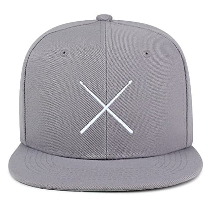 JPAK Drum Stick Hip-Hop Snapback Hat Embroidered Baseball Cap Drummer - color: 02. Light Grey