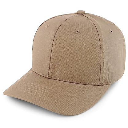 Trendy Apparel Shop Structured High Profile 6 Panel Curved Bill Snapback Baseball Cap - color: Khaki