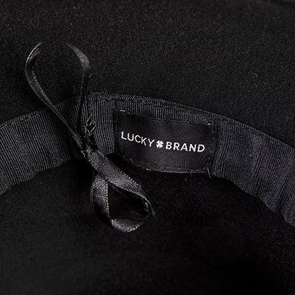 Lucky Brand Womens Ranger Hat | Wide Brim | Felt | Rancher | Americana | Western Inspired | Classic | Fashion | Cowboy - color: Boater - Black