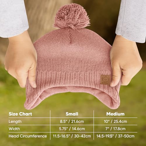 KeaBabies Baby Beanies, Winter Baby Hats for Boys, Girls (Tea Rose, 6-36M) - color: Tea Rose
