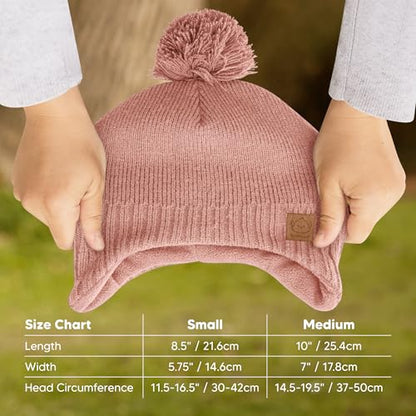 KeaBabies Baby Beanies, Winter Baby Hats for Boys, Girls (Tea Rose, 6-36M) - color: Tea Rose