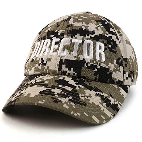 Trendy Apparel Shop Director Embroidered Soft Cotton Low Profile Dad Hat Baseball Cap - color: Beige Digital Camo